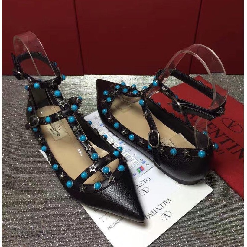 รองเท้าแตะ Valentino Garavani สีดํา ของแท้ 100% สําหรับผู้หญิง