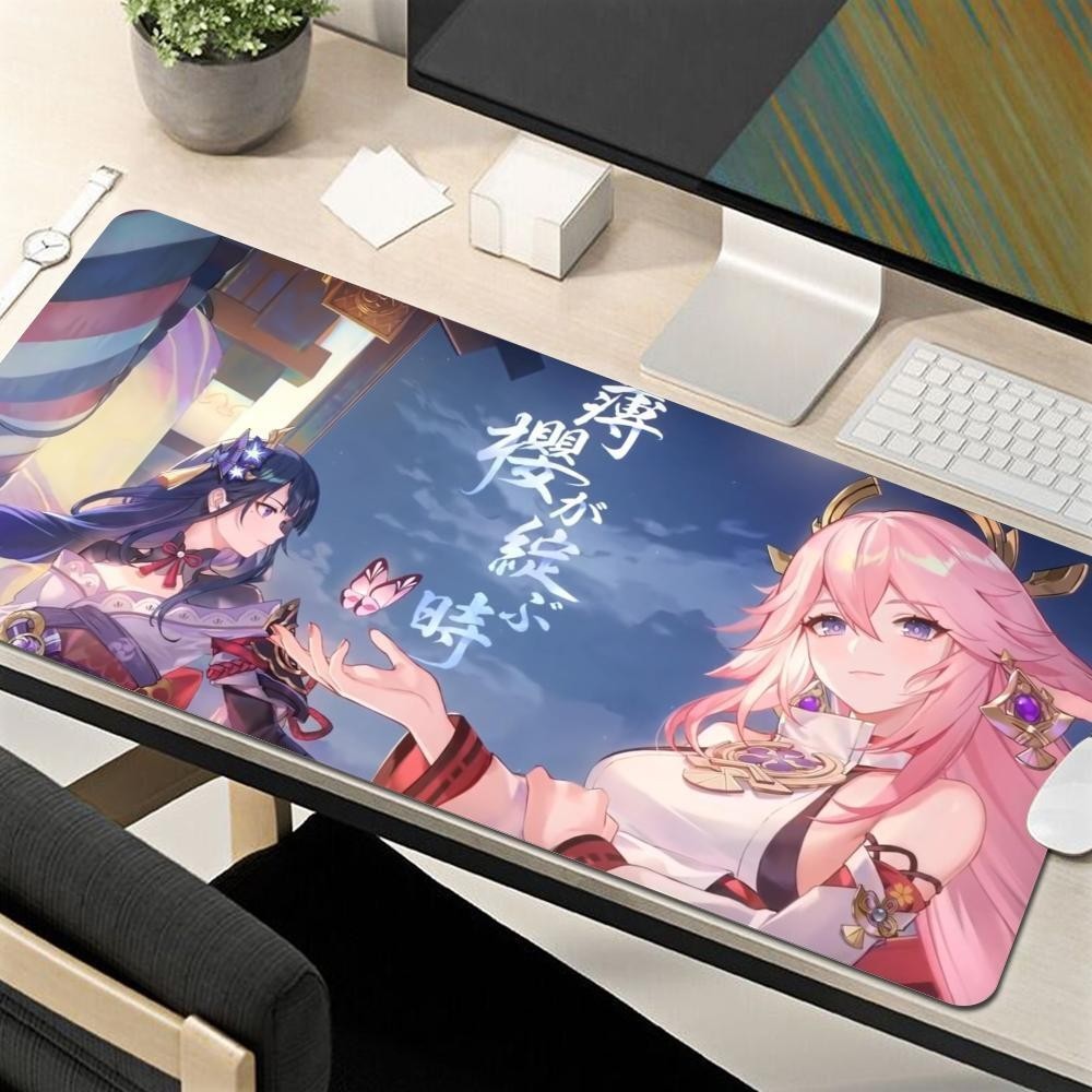 แผ่นรองเมาส์ Genshin Impact Yae Miko, อุปกรณ์เสริมเกม, แผ่นรองเดสก์ท็อป PC, แผ่นรองเมาส์ PA