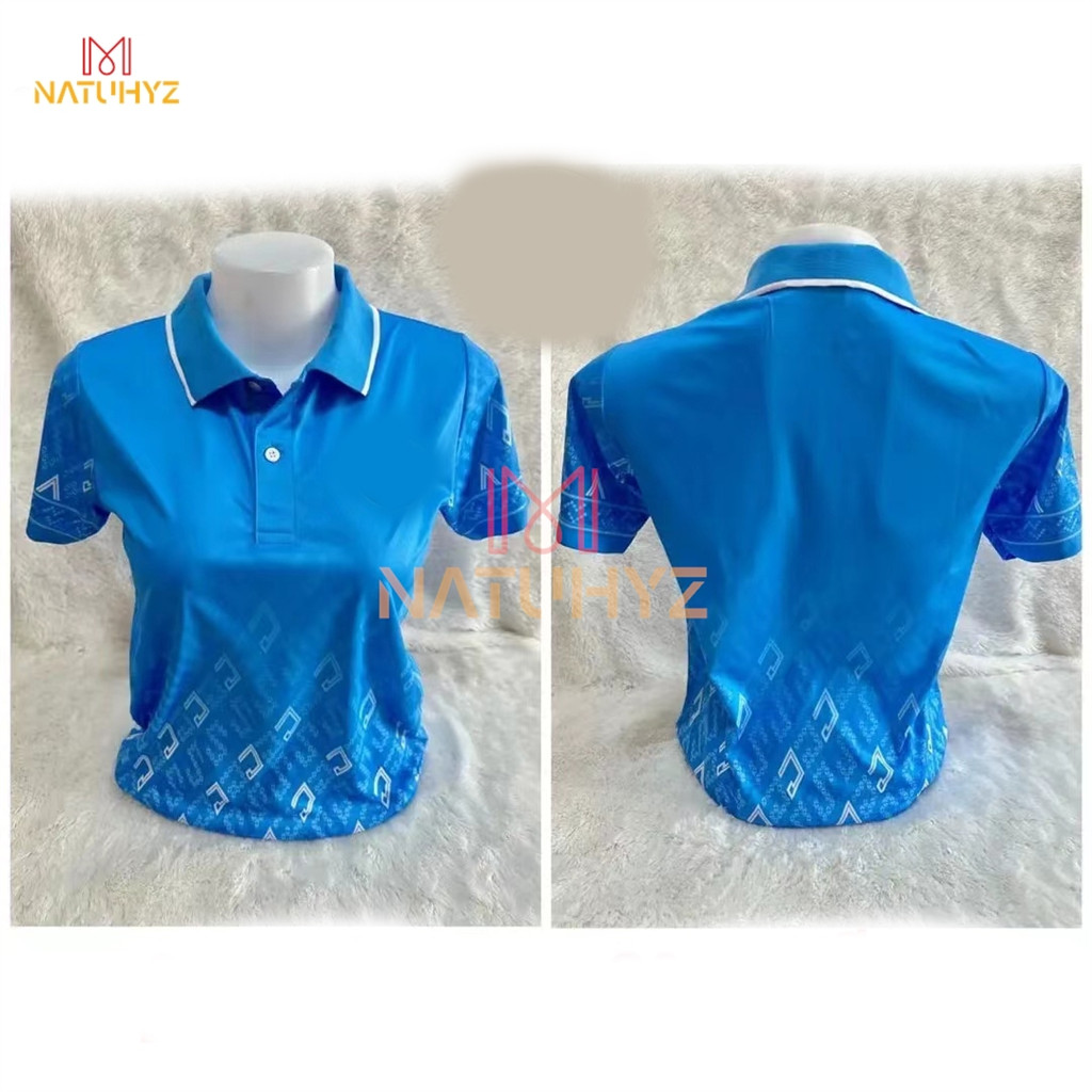 สีฟ้าอ่อน เสื้อโปโล พิมพ์ลาย ทรงผู้ชาย ทรงผู้หญิง สไตล์18(เลือกตราหน่วยงานได้ สาธารณสุข สพฐ อปท มหาดไทย อสม เสื้อพิมพ์ลาย และอื่นๆ เลือกตราหน่วยงานได้) - รูปที่ 5