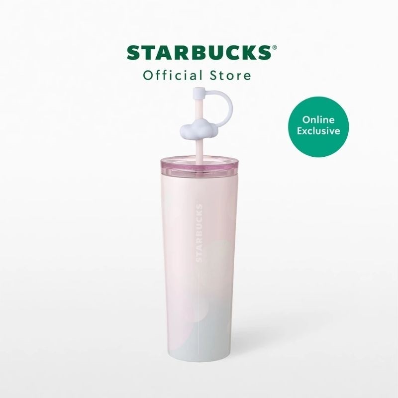 ♞2024 Starbucks Thailand Blooming time Cherry Blossom Sakura Stainless Steel Bubble with Cloud Cold
