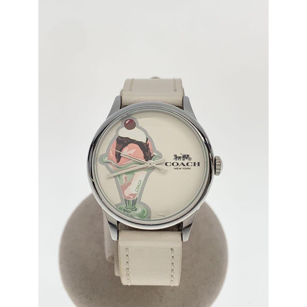 Coach A O H 5 Wrist Watch white leather Women Direct from Japan Secondhand