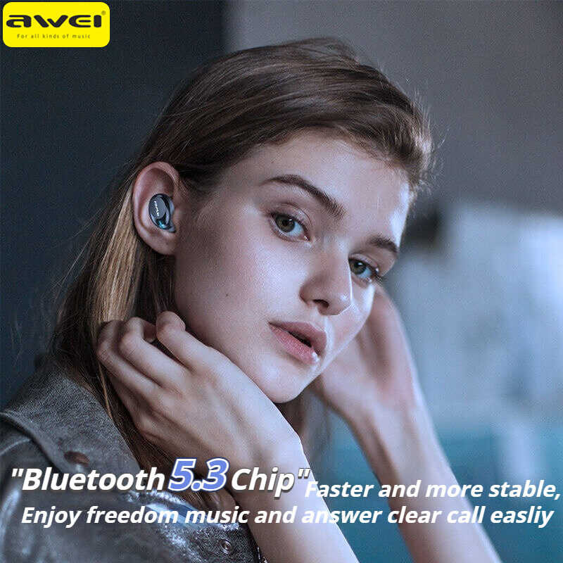 T20 Awei หูฟังบลูทูธ หูฟังสำหรับเล่นเกมขนาดเล็กในหู TWS บ