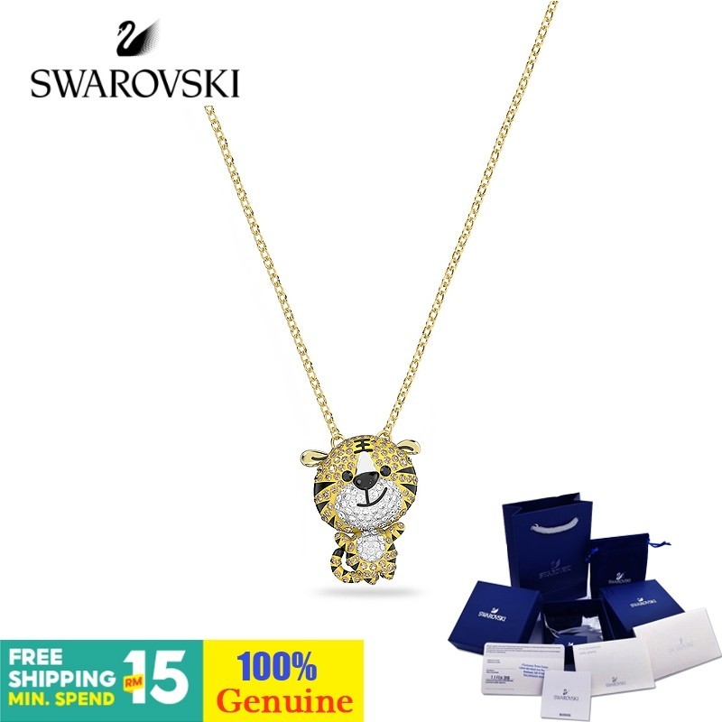 Swarovski สร้อยคอเงินแท้ 100% จี้รูปเสือ หงส์น่ารัก ไม่จางหาย ของขวัญวันเกิด สําหรับผู้หญิง
