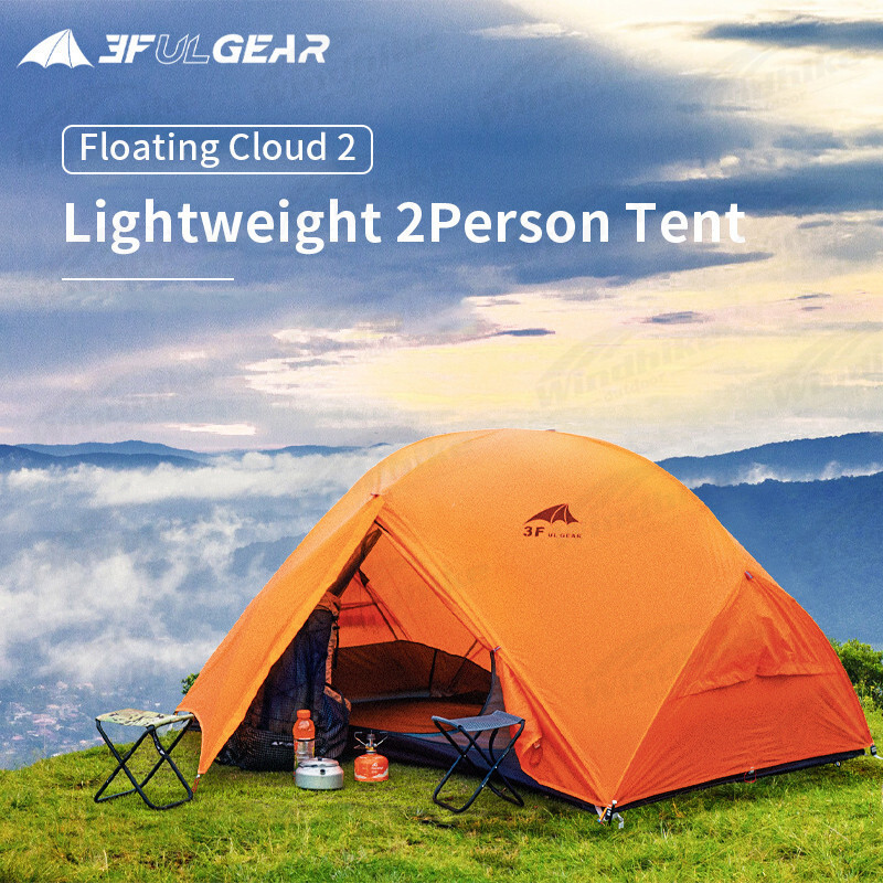 3F UL GEAR Floating Cloud 2 Lightweight Double Layer Tent 2 Persons Camping Outdoor Portable 15D/210T Waterproof