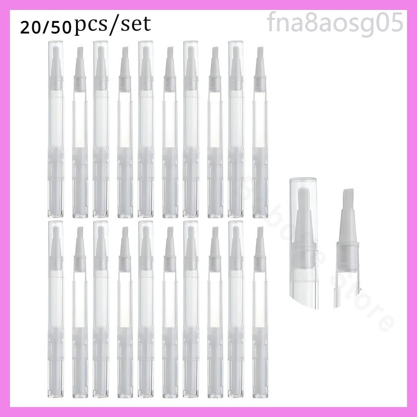 20/50pcs 3ML Transparent Twist Pen for Cuticle Oil Applicator, Empty Nail Oil Pen Eyelash Growth Li