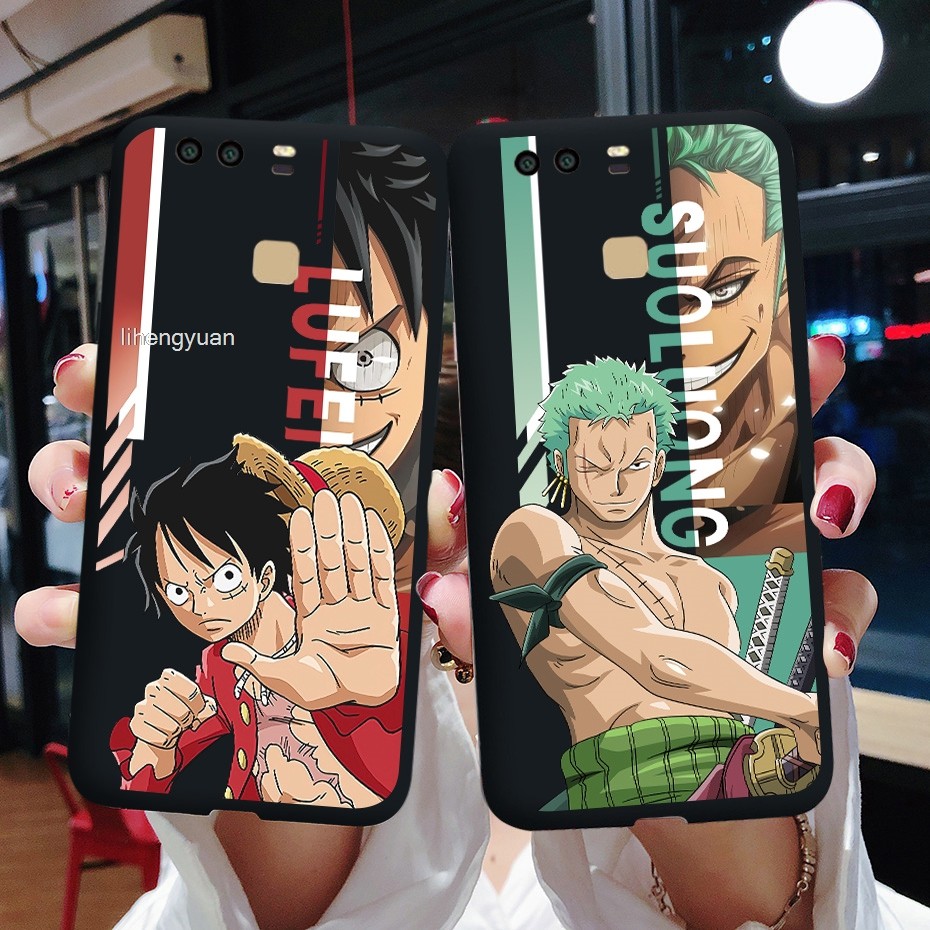 One Piece Huawei P9 P10 Plus Case สีดําซิลิโคนอ่อนนุ่มอะนิเมะแนวโน้มการออกแบบใหม่ยอดนิยมเคสโทรศัพท์ท