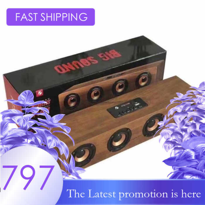 ลำโพงบลูทูธ KTS-1108 เสียงทุ้มหนักแน่น ลำโพงลายไม้4ดอก