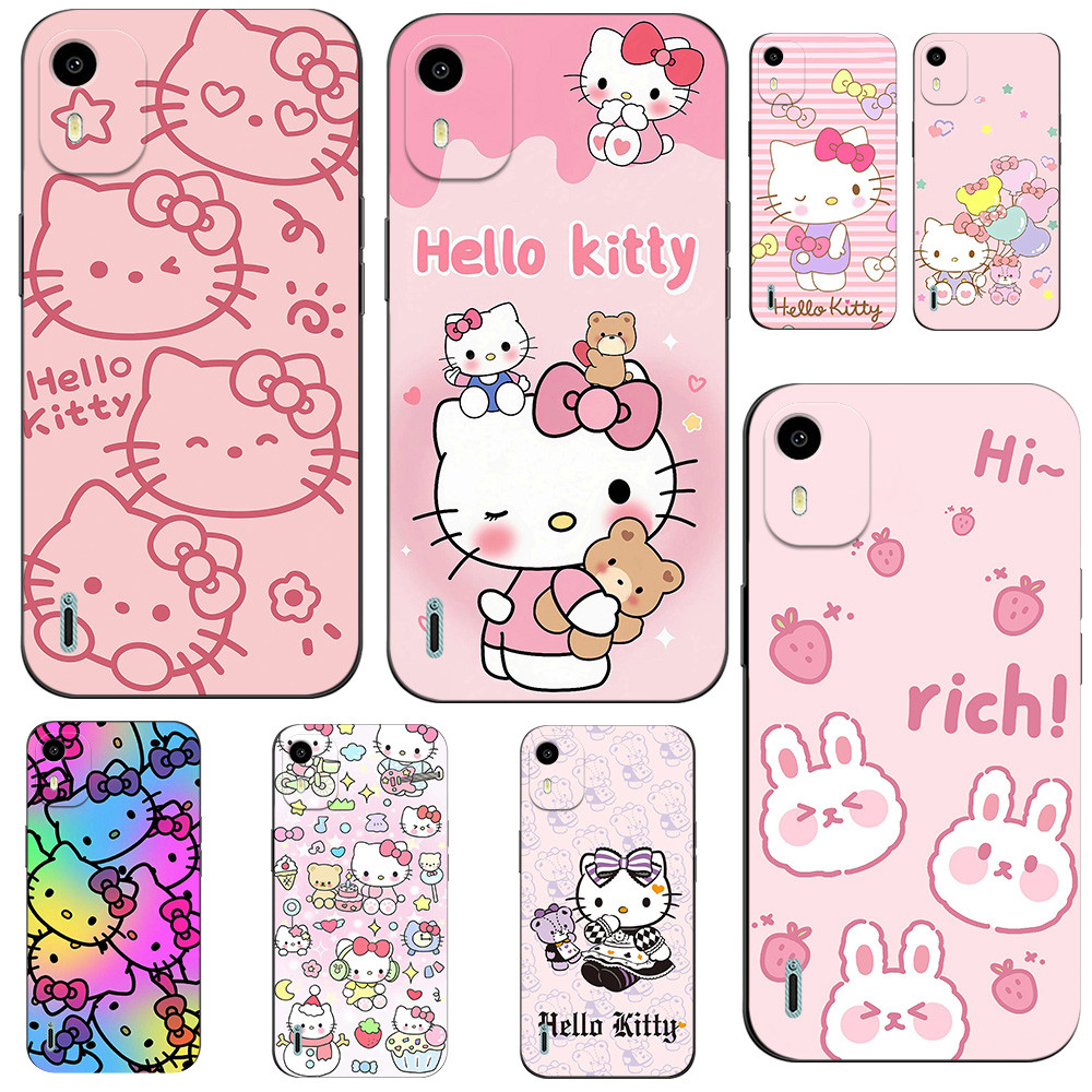 เคส สีดํา Nokia C12 4G เคสคิตตี้ เคสคิตตี้ iPhone เคส Kitty ซิลิโคน Tpu น่ารัก กวนๆ เรียบๆ เคสซิลิโคน @10003