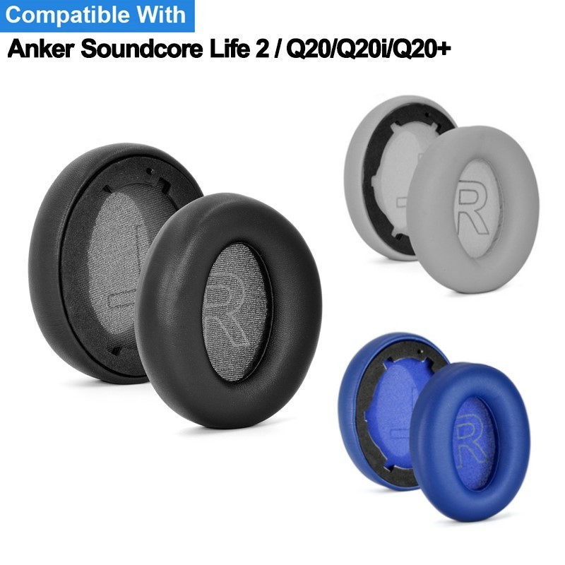 เปลี่ยนแผ่นรองหูฟังสําหรับ Anker Soundcore Life 2 Q20 Q20 + Q20i Q20BT หูฟังแผ่นรองหูฟังฟองน้ําชุดหู