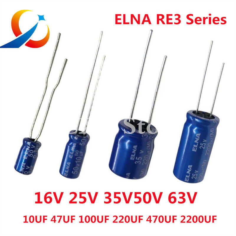 ชุด Elna Re3เก็บประจุสัญญาณเสียง Hifi 16V 25V 35V 50V 0.1Uf 10Uf 22Uf 47Uf 100Uf 220Uf 470Uf 1000Uf 