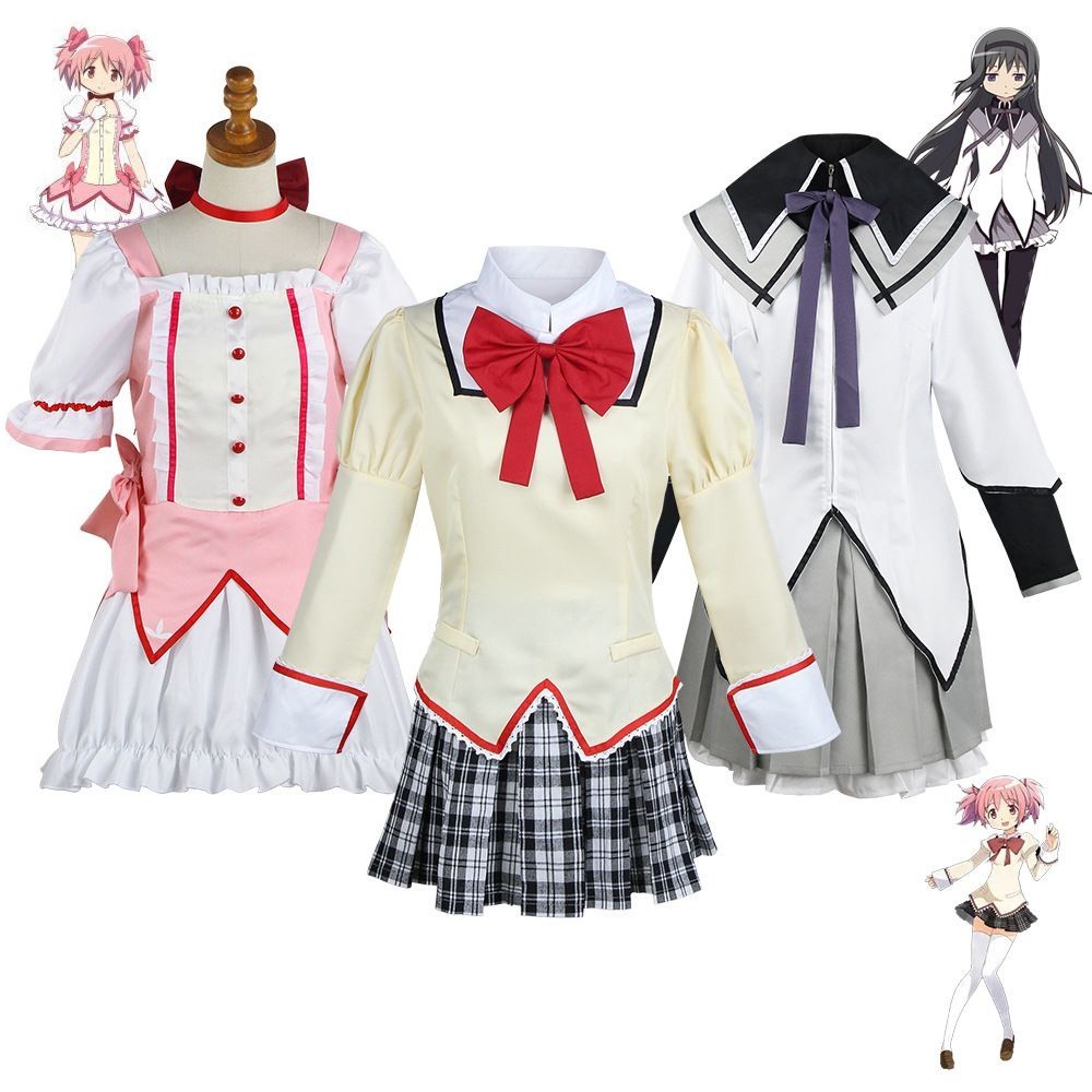 Magical Anime Girl Puella Magi Madoka Magica Akemi Homura Kaname Madoka Cosplay Costume Wig Mahou S