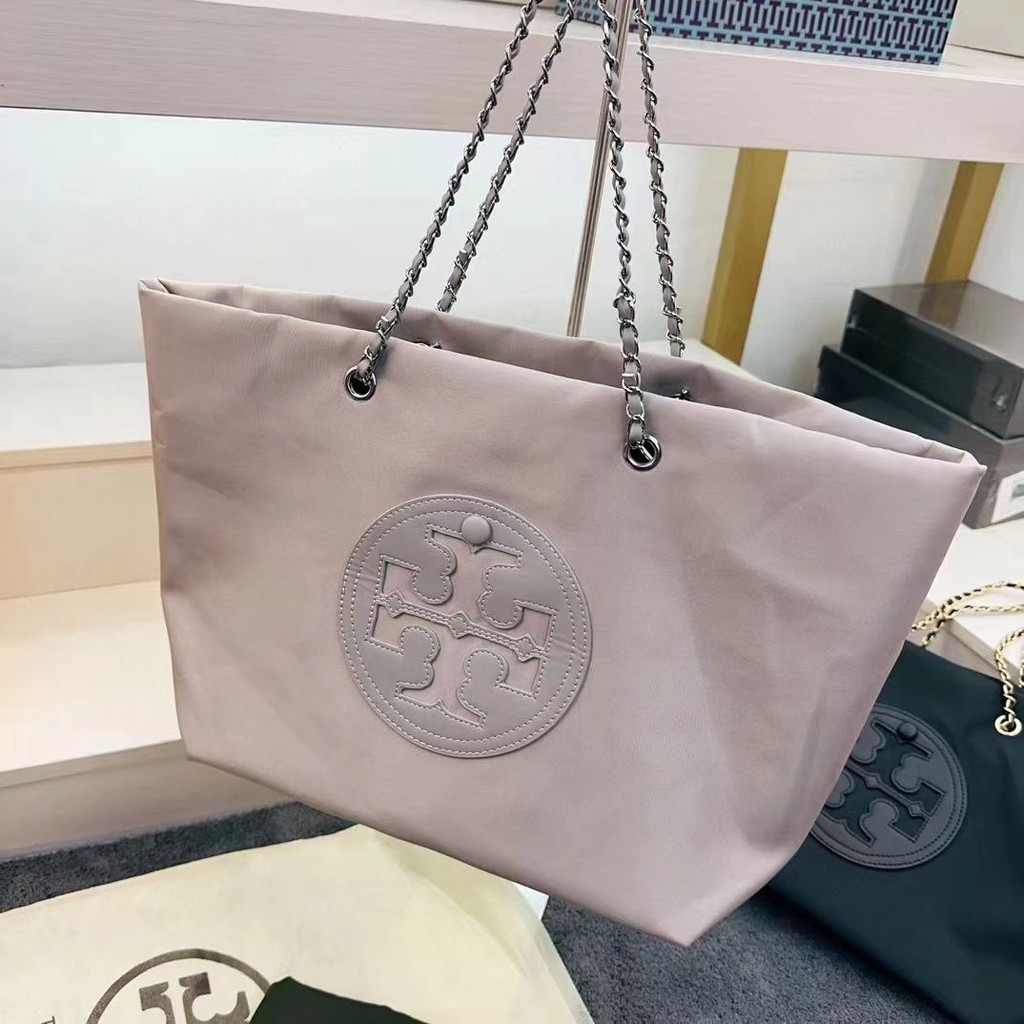 Tory Burch's ใหม่ Tb กระเป๋าสะพายไหล่ ผ้าไนล่อน กันน้ํา จุของได้เยอะ แบบพกพา สําหรับใส่คอมพิวเตอร์ ช