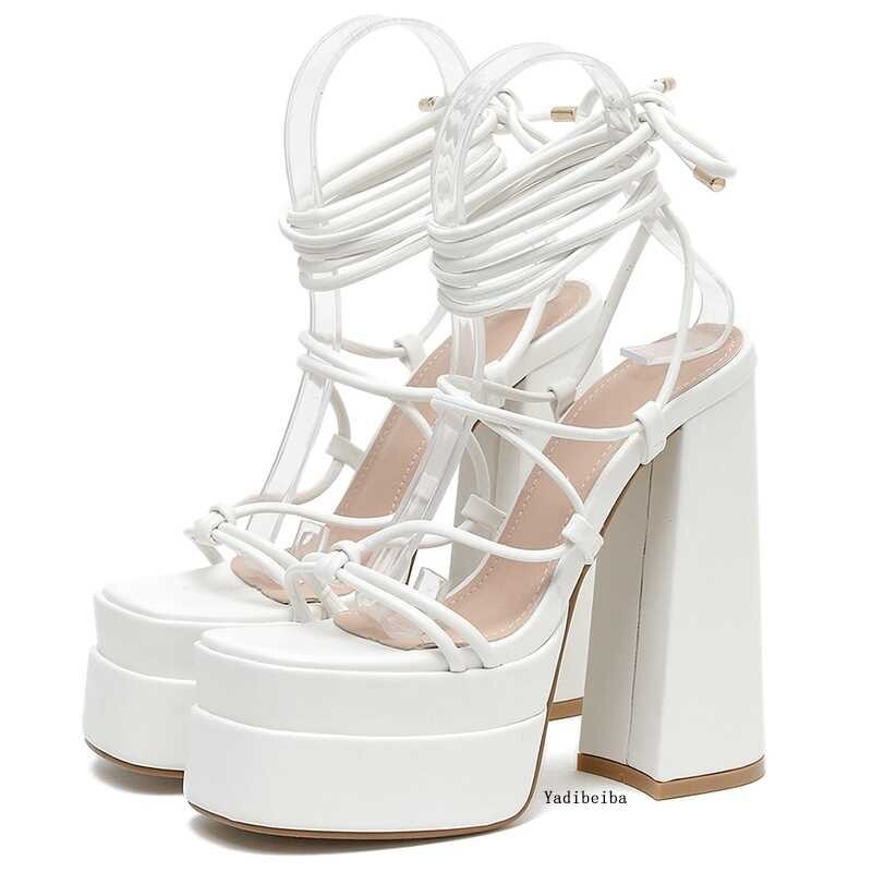❤ Ankle-Strap 2023 Woman Platform Sandals Shoes Heels High Platform Shoes Summer Sexy Elegant Fas