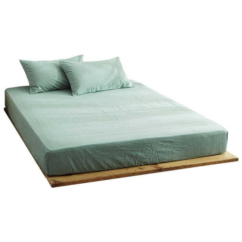 Cotton MUJI Flat Bed Sheet Washed Cotton Mattress Protector