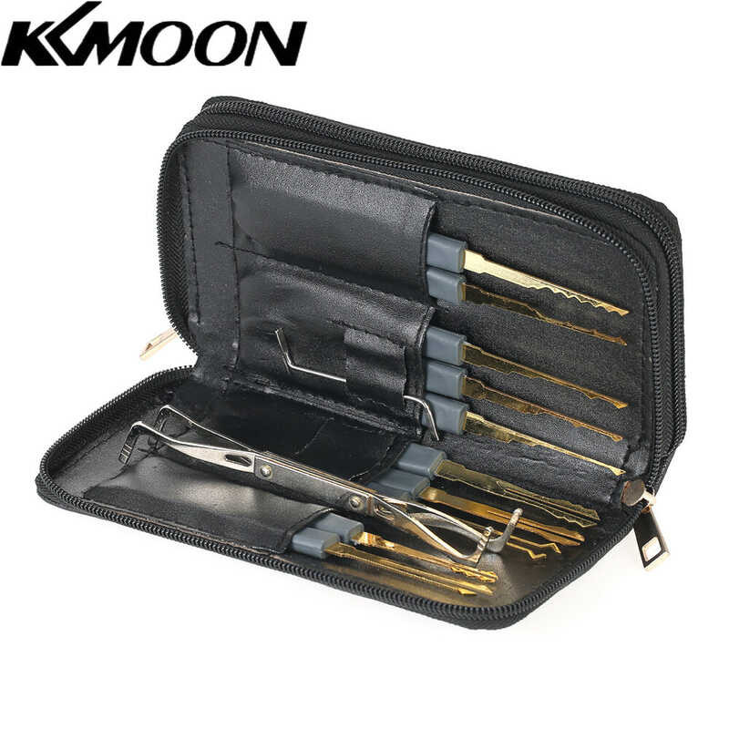 24Pcs Professional Unlocking Lock Picking Tools Set Practice Lockset Kit With Leather Case For Lock 