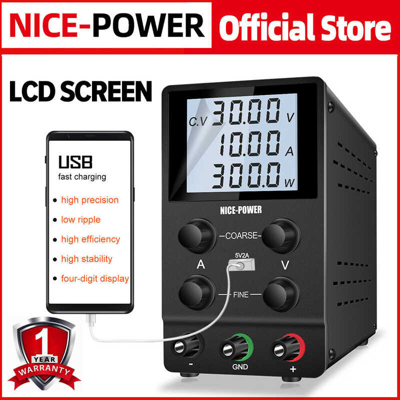 Power Adjustable Nice DC power supply 30V 10A 300W LCD Screen Voltage Regulator 48V 70V 100V 120V S