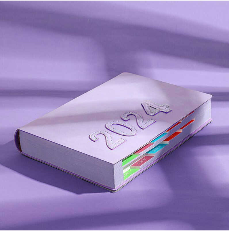 2024 Planner Notebook Daily A5 Year Book 400 Page Green Blue *K