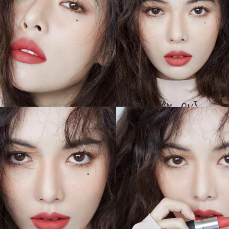 ♞,♘,♙MAC powder kiss lipstickลิปสติกเนื้อแมท/ลิปสติกเพิ่มความชุ่มชื้น #108 #916soft Mistลิปสติก 544