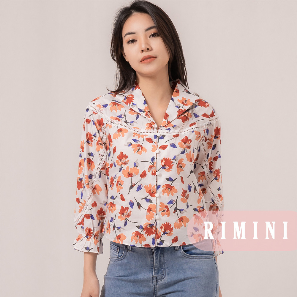 Rimini - เสื ้ อสตรี - เสื ้ อแขนยาวลายดอกไม ้ เรมี ่ - 85688