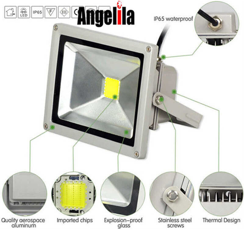 Angella 30W 50W 100W RGB น้ำท่วมไฟกลางแจ้งเปลี่ยนสี Floodlights หรี่