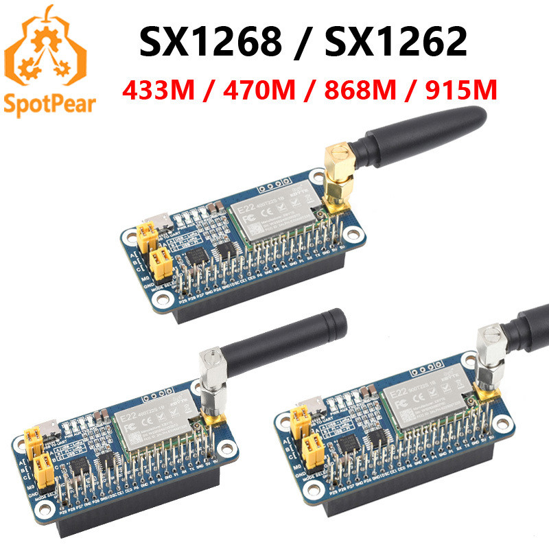 Raspberry Pi SX1262 / SX1268 LoRa HAT 433M / 470M / 868M / 915M ตัวเลือก