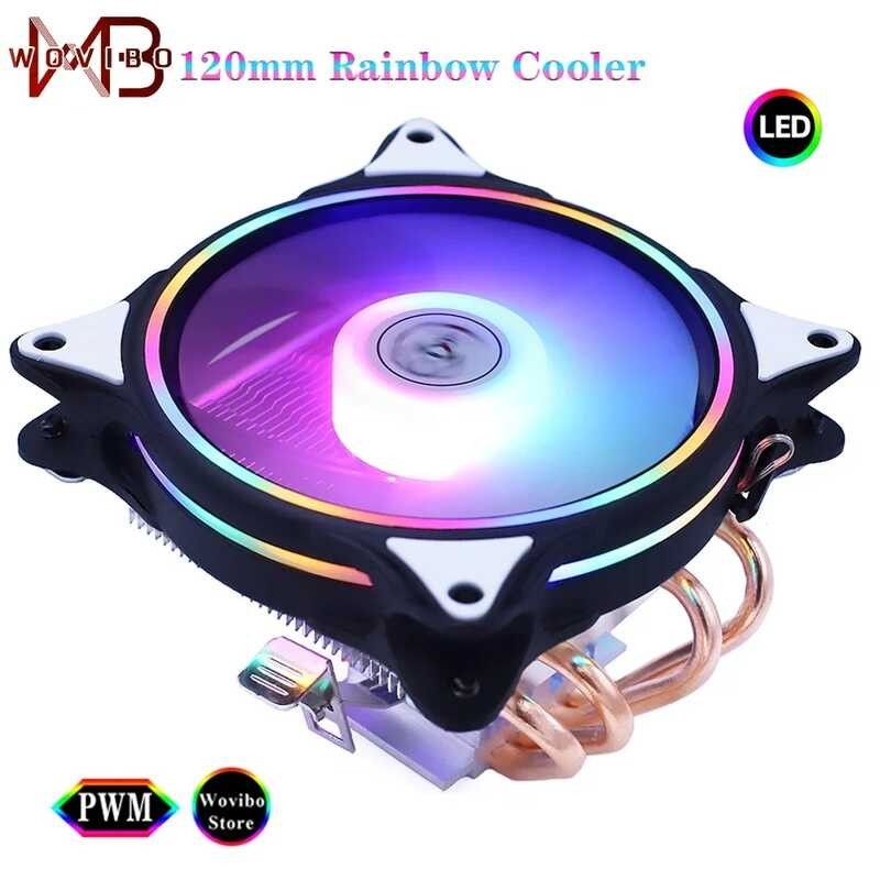 Wovibo CPU Cooler 120Mm Fan Ventilador PWM 4Pin Low Profile LGA 775 1150 1151 1155 1156 1200 1700 20