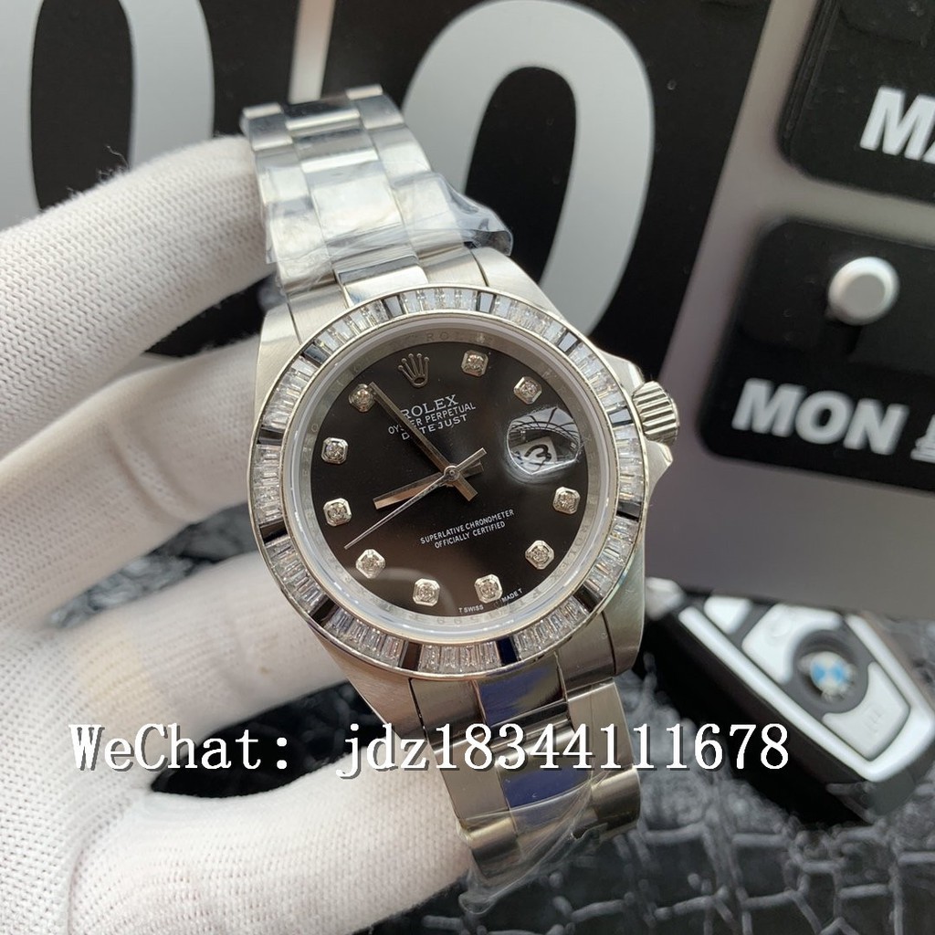 Rolex Datejust Series นาฬิกาข้อมือเซรามิก ประดับเพชร