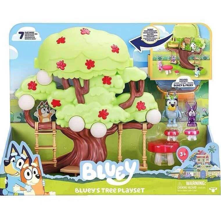 Bluey Family Children's Play House Scene Props Tree With Dog Friends Set Toy