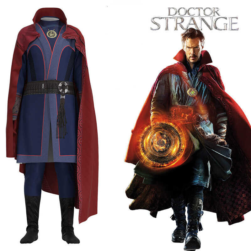 1ชุด S Doctor Strange Theme คอสเพลย์เครื่องแต่งกาย Steve Red Cloak Robe ฮ trange   teve