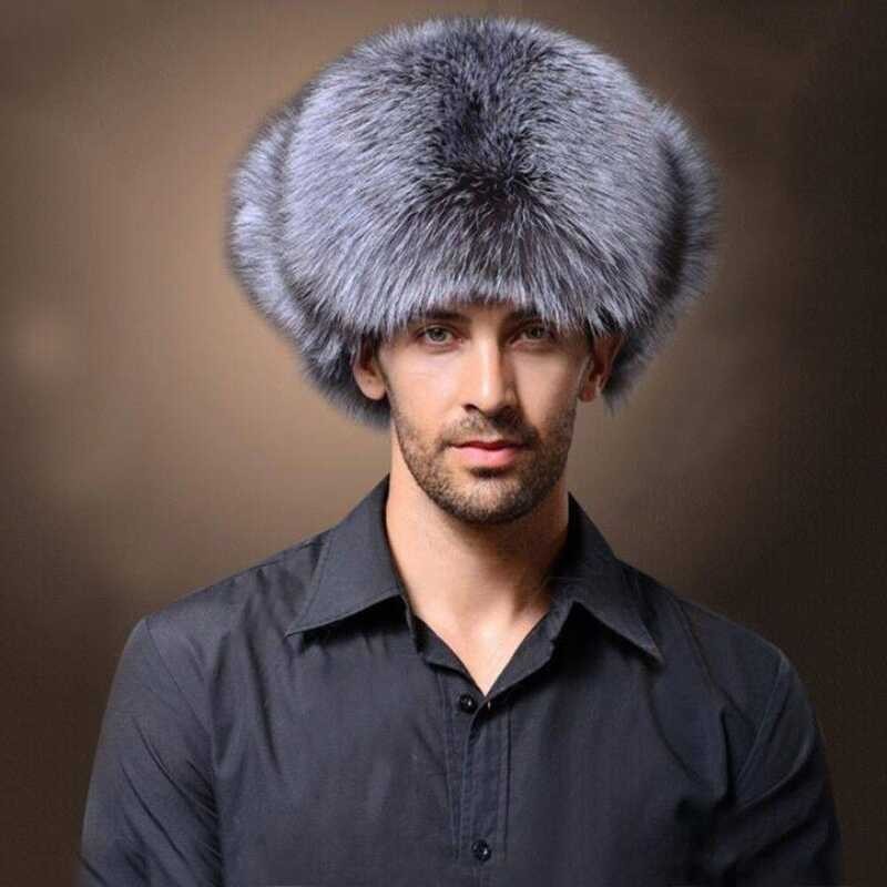 Happybuyner ➧ Men's Winter Real Raccoon Fur&Lamb Leather Russian Cossack Trapper Hats ➧