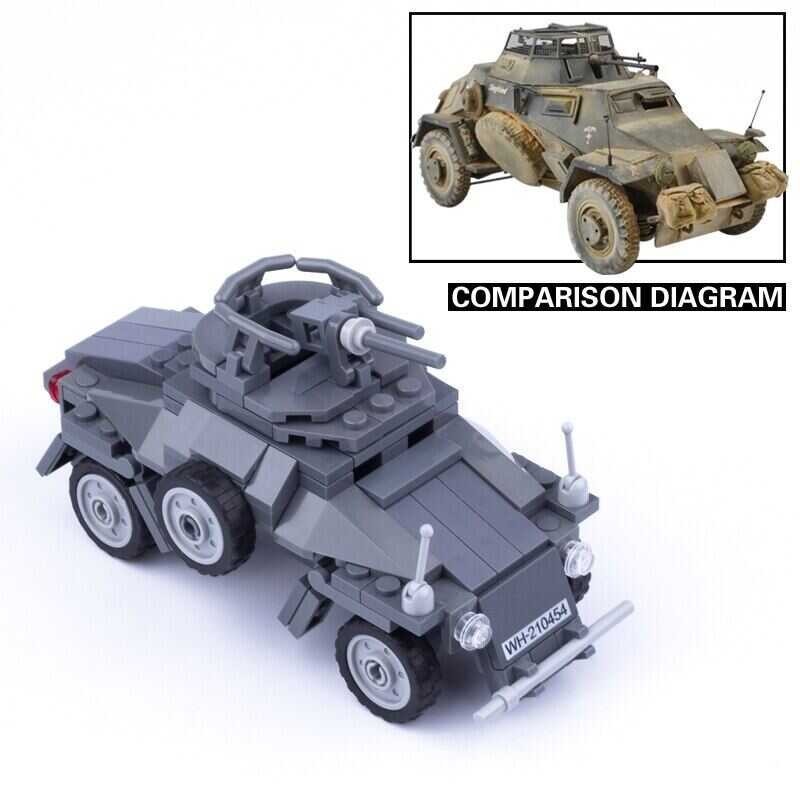 MOC Weapon Ww1 Ww2 Vehicle Tank Model Building Block German US Soldier Panzer Anti-Tank  Mini Br Ant