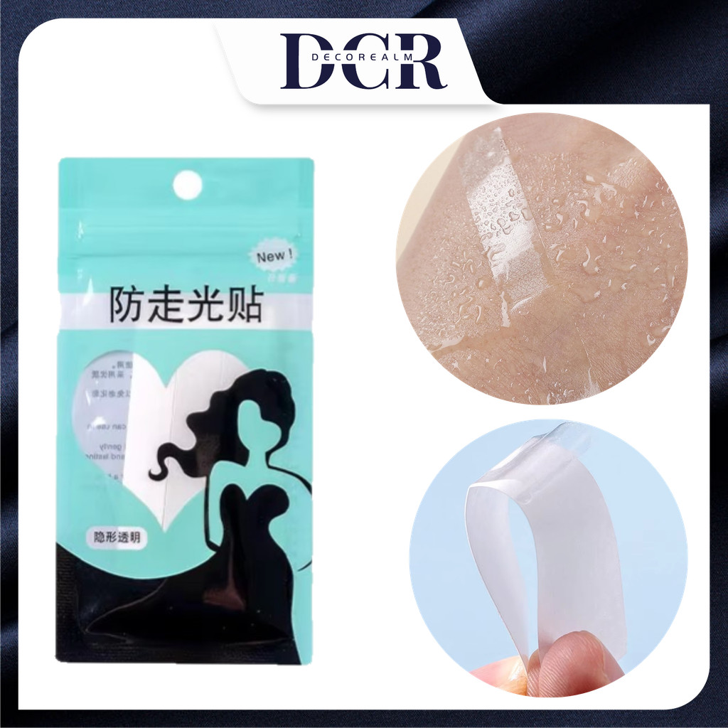 DCR 10 ชิ้นชุดสติกเกอร์ป้องกันแสงสะท้อนเสื้อสายคล้องไหล่กระโปรงที่มองไม่เห็น Anti-Slip One-Shoulder 