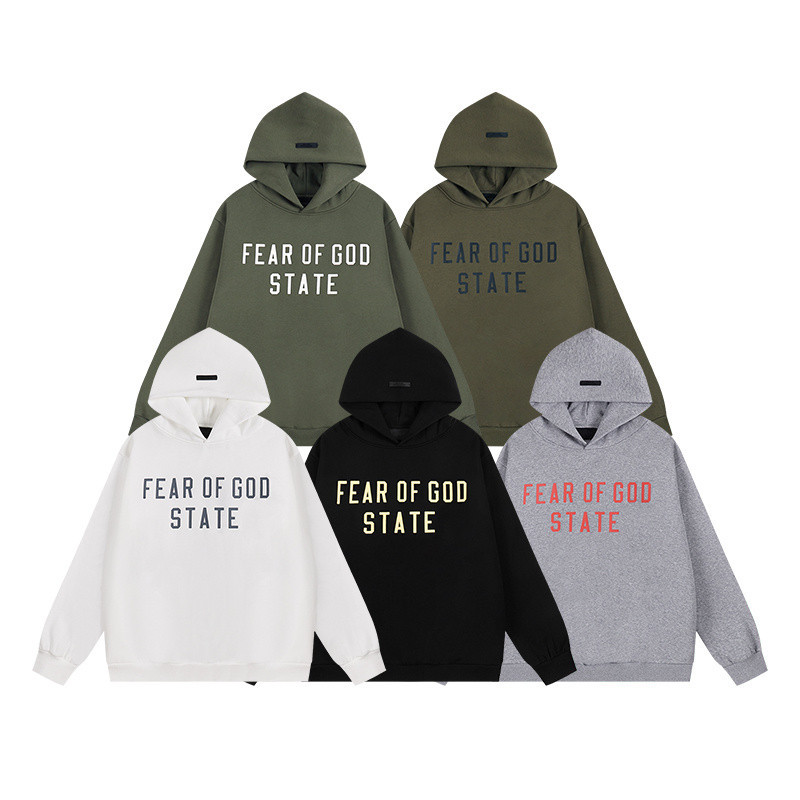 ♞,♘,♙แฟชั่น 32SEN1AL3 ผู้ชายและผู้หญิงผ้าฝ้าย Hoodies Double-line ตัวอักษร Casual Hooded Sweatshirt