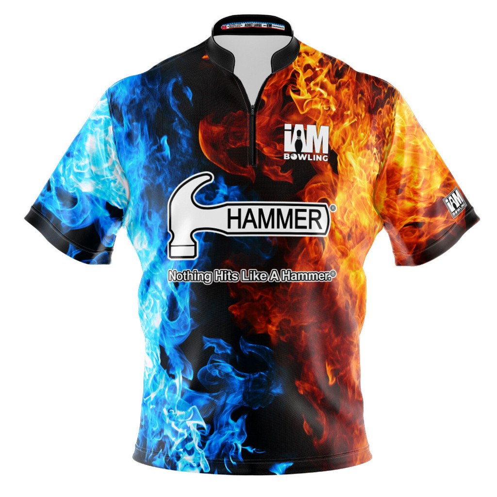 Hammer DS Bowling Jersey - การออกแบบ 1528-HM 3D เสื้อโปโลชื่อ DIY