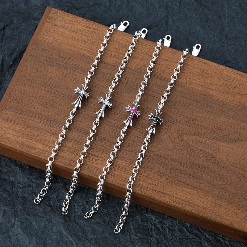 แฟชั่น Chrome Hearts Cross สร้อยข้อมือสําหรับผู้ชายและผู้หญิงอเนกประสงค์คู่แต่งตัวมือ