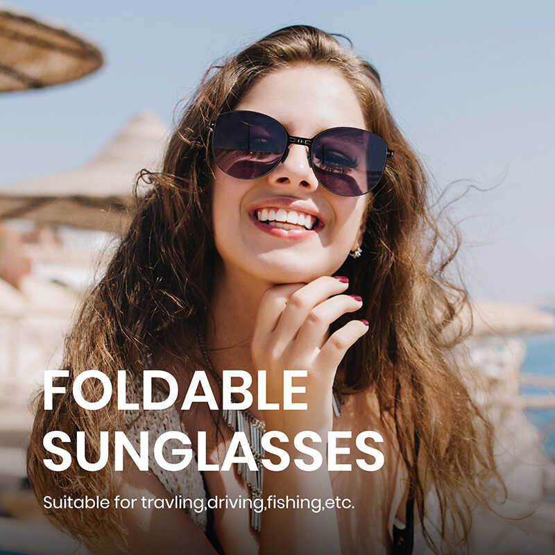 Cyxus แว่นตากันแดดแบบพับได้สำหรับผู้หญิงผู้ชายแบบพก ➧