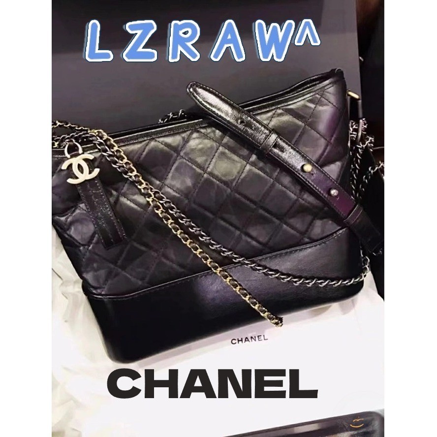 ♞In stock Chanel Gabrielle Hobo Bag Retro Chain Calfskin Bag กระเป๋าสะพายสตรีขนาดกลาง