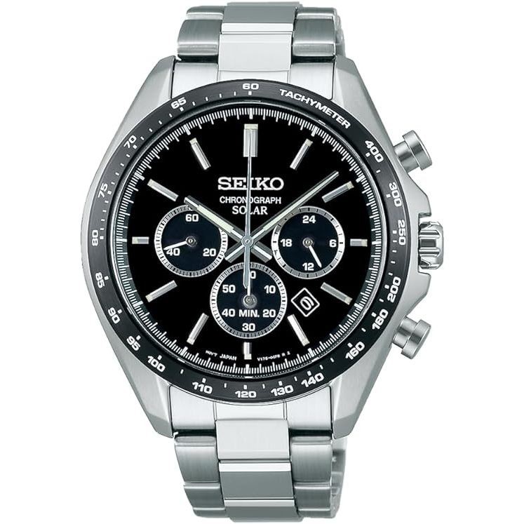 [นาฬิกา Seiko] นาฬิกา Seiko Selection Solar Chronograph The Standard SBPY167 บุรุษ สีเงิน