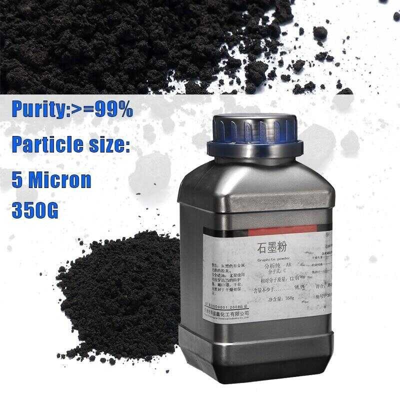 350G * Grade Black Graphite Powder 5 Micron Ultra Fine 99.9% Non Toxic Graphite Powder For L