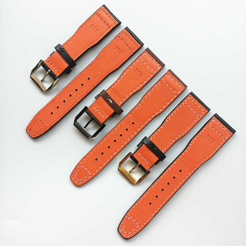 ➧ High Quality 20 21 22Mm Black Brown Watchband For IWC Pilot XVIII Iw327004 Iw377714 Watch Strap
