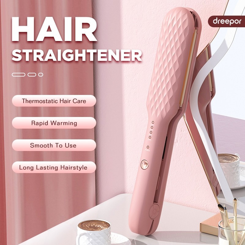 Dreepor Hair Straightening Iron Hair Straightener Mini Hair Iron Straightener และ Curler สําหรับผม