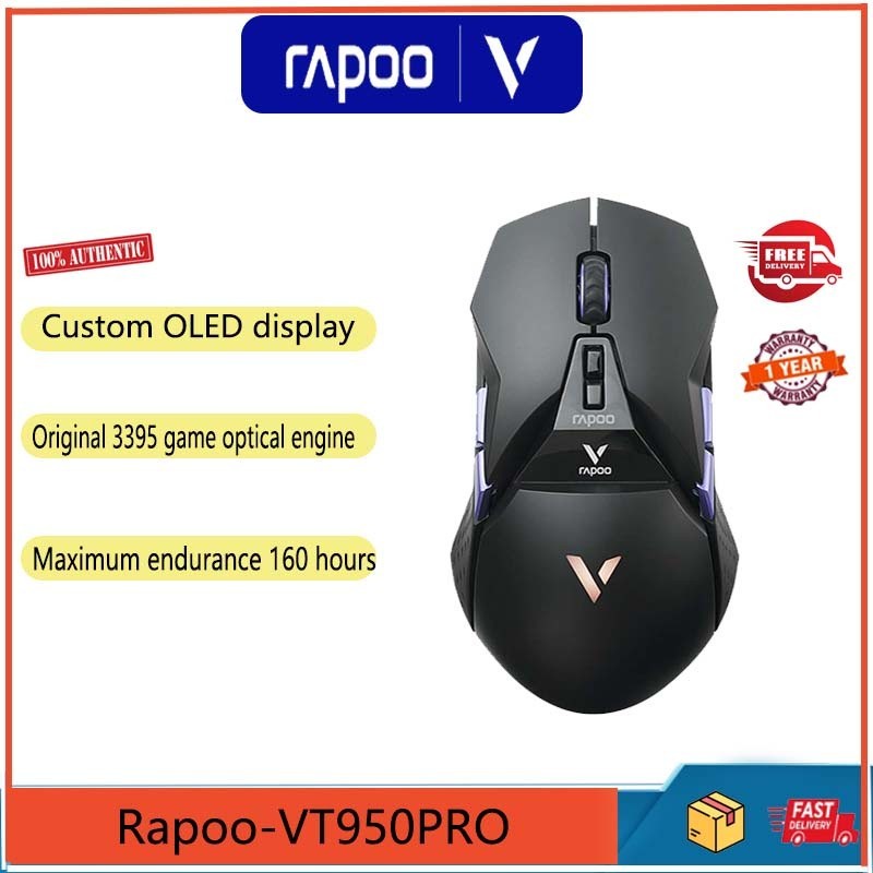 Rapoo VT950PRO เมาส์เกมมิ่งไร้สาย RGB ออกแบบตามสรีรศาสตร์ สําหรับแล็ปท็อป คอมพิวเตอร์