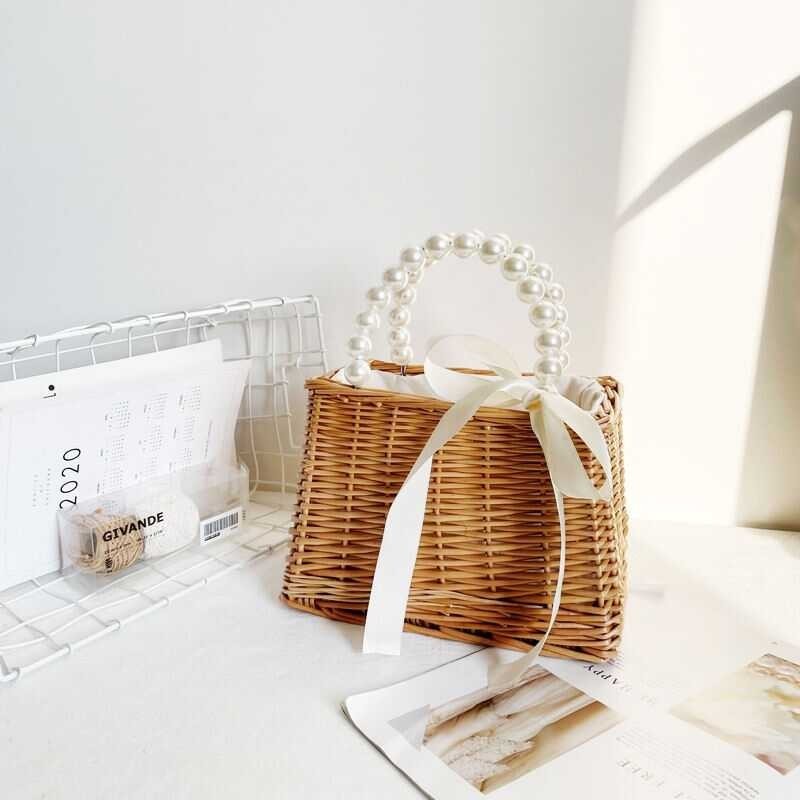 Willow Woven Straw Rattan Handbags Vegetable Baskets Seaside Beach Bags For Women 2023 New Souvenir