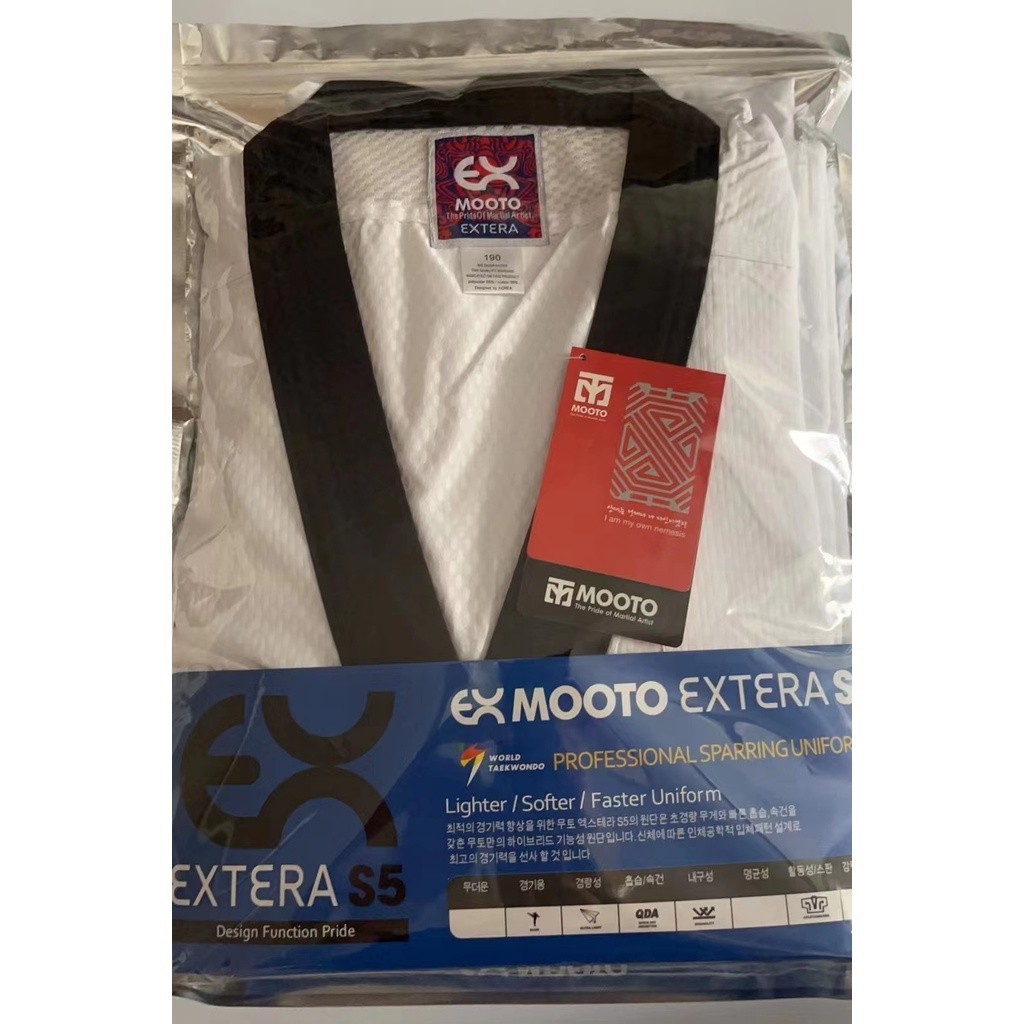 Taekwondo EX- MOOTO S5 poomsae เครื่องแบบคอมแบท แห้งเร็ว ซับเหงื่อ ของแท้ EXTERA S5 สําหรับผู้ชาย
