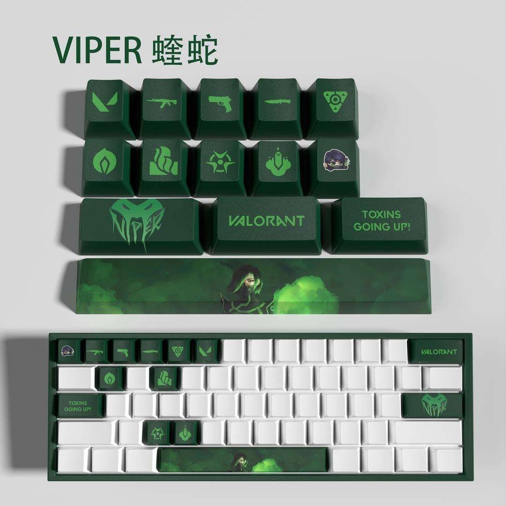 Viper New Fearless Contract Keycaps VALORANT Keycaps VALORANT 14-key Mini Set