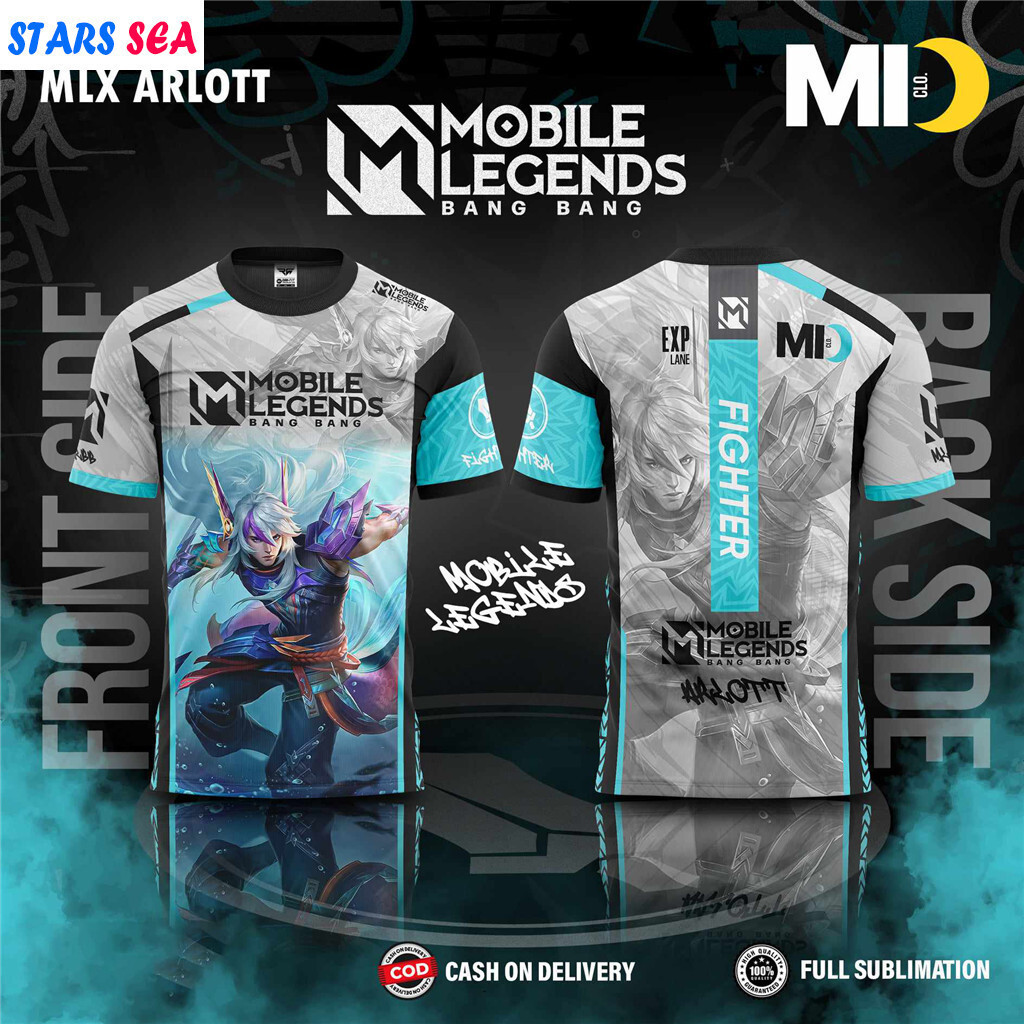 เสื้อยืดโมบายล์เลเจนด์ MLBB พรีเมียม สปันเด็กซ์ ปริ้นต์ซับลิเมーションคุณภาพสูง
