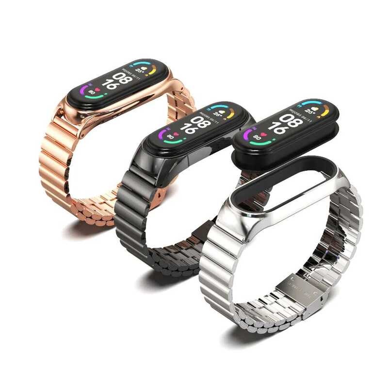 ▥ Uthai สายโลหะ M8สำหรับสมาร์ทวอทช์ 8 7 6 5 4 3สายนาฬิกาข้อมือสำรองสำหรับ Xiaomi Mi Band 7สายสแ