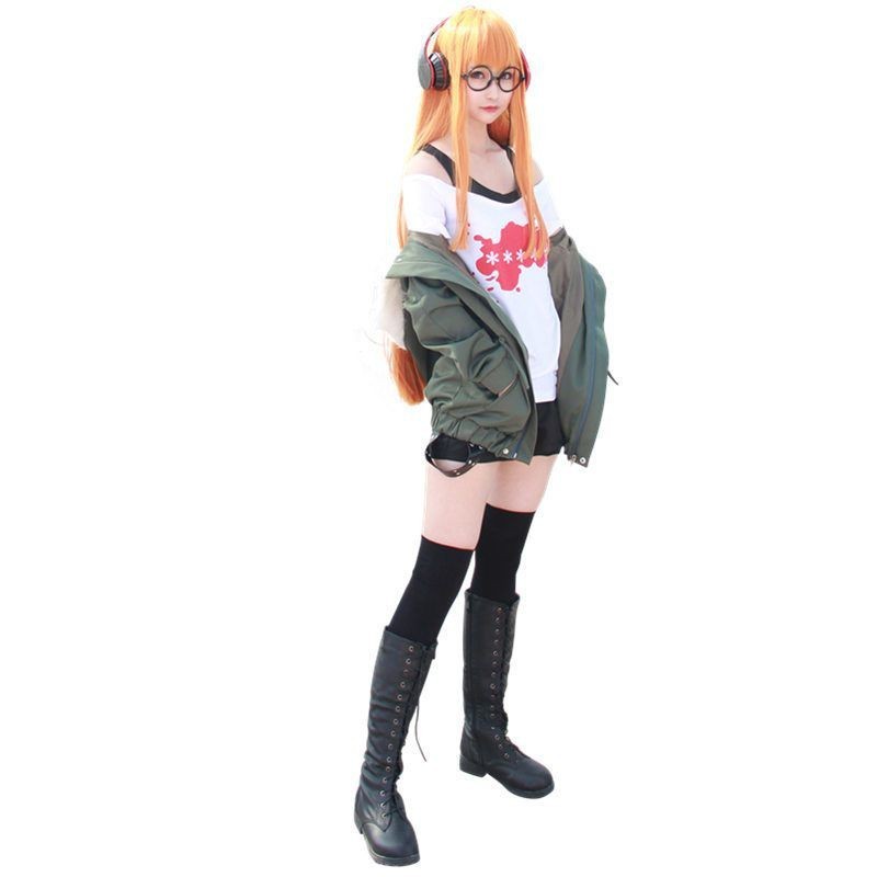 



 ♞Persona 5 Futaba Sakura Shirt AFK Cosplay Costume Flight jacket Suit #Anime