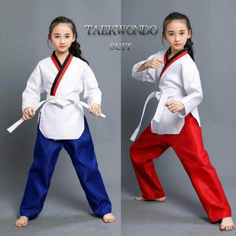 Adult Man Women Child Kids Breathable Cotton Taekwondo Uniform Clothing Approved Taekwondo Training
