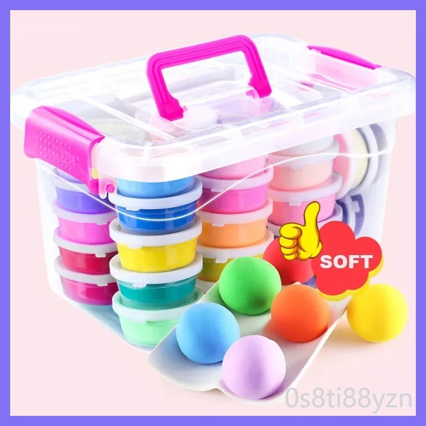 12/24/36 Colors DIY Fluffy Slime Soft Clay Air Dry Playdough Set Toys For Children Polymer Light Cl